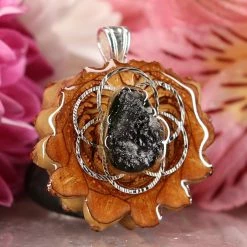 TEP Moldavite With Silver Seed Of Life Pendants 7 TEP Moldavite With Silver Seed Of Life Pendants