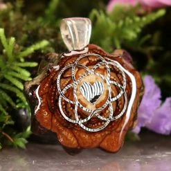 TEP Natural With Silver Heart Of Life Pendants 7 TEP Natural With Silver Heart Of Life Pendants