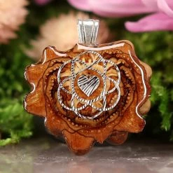 TEP Pendants Natural With Silver Heart Of Life