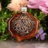 TEP Pendants Natural With Silver Sri Yantra