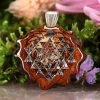 TEP Natural With Silver Sri Yantra Pendants