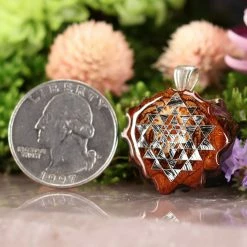 TEP Natural With Silver Sri Yantra Pendants