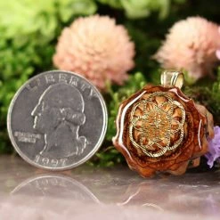 TEP Natural With Gold Seed Of Life Pendants