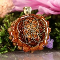 TEP Natural With Gold Seed Of Life Pendants