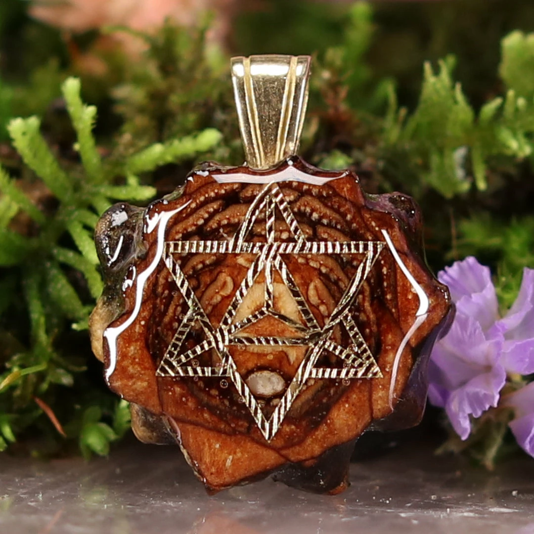 TEP Natural With Gold Merkaba 3 TEP Natural With Gold Merkaba