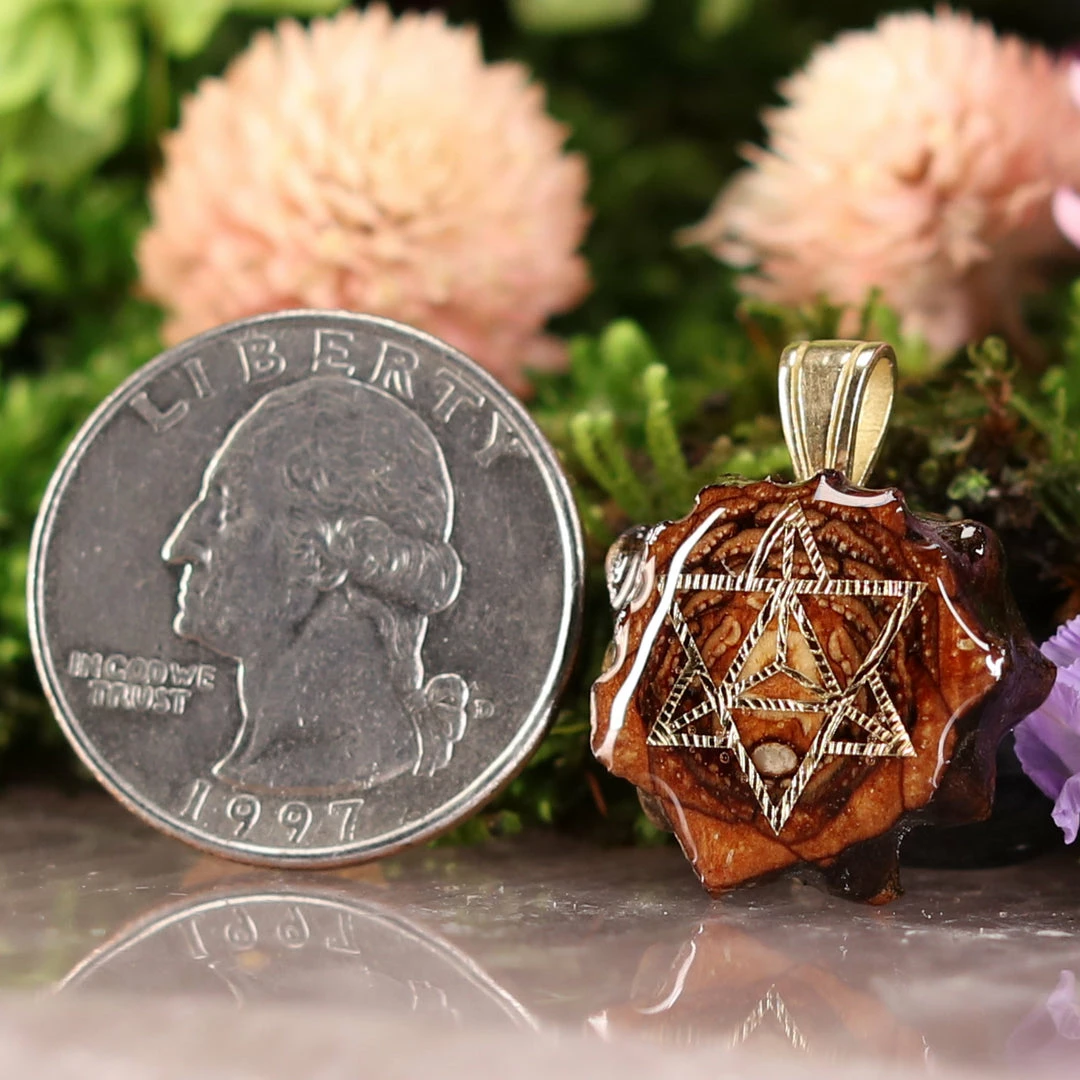 TEP Natural With Gold Merkaba 4 TEP Natural With Gold Merkaba