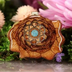 TEP Crushed Turquoise (Glows) With Gold Seed Of Life