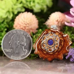 TEP Crushed Lapis (Glows) With Silver Seed Of Life Pendants