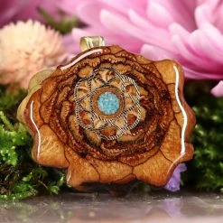 TEP Crushed Turquoise (Glows) With Gold Seed Of Life 7 TEP Crushed Turquoise (Glows) With Gold Seed Of Life