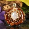 TEP Moonstone With Gold Seed Of Life 2 TEP Moonstone With Gold Seed Of Life
