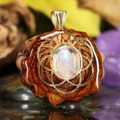 TEP Moonstone With Gold Seed Of Life