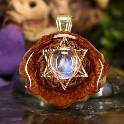 TEP Moonstone With Gold Merkaba Pendants