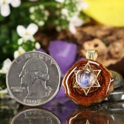 TEP Moonstone With Gold Merkaba Pendants