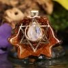 TEP Pendants Moonstone With Gold Merkaba