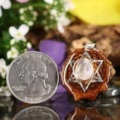 TEP Pendants Moonstone With Silver Merkaba