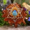 TEP Australian Blue Opal With Silver Merkaba