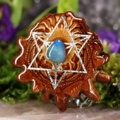 TEP Australian Blue Opal With Silver Merkaba