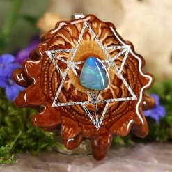 TEP Australian Blue Opal With Silver Merkaba
