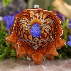 TEP Australian Blue Opal With Silver Merkaba