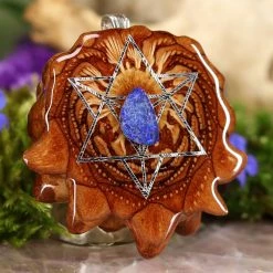 TEP Australian Blue Opal With Silver Merkaba