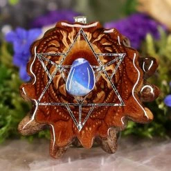 TEP Australian Blue Opal With Silver Merkaba Pendants