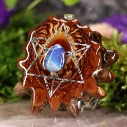 TEP Australian Blue Opal With Silver Merkaba Pendants