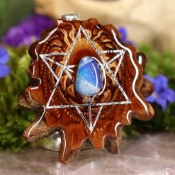 TEP Australian Blue Opal With Silver Merkaba Pendants