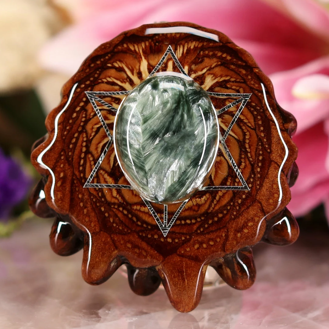 TEP Seraphinite With Silver Merkaba 3 TEP Seraphinite With Silver Merkaba