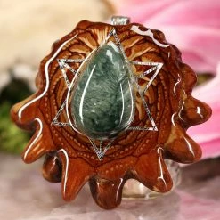 TEP Pendants Seraphinite With Silver Merkaba