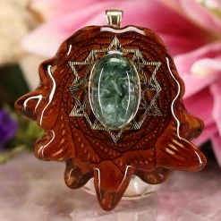 TEP Pendants Seraphinite With Gold 64 Star Tetrahedron