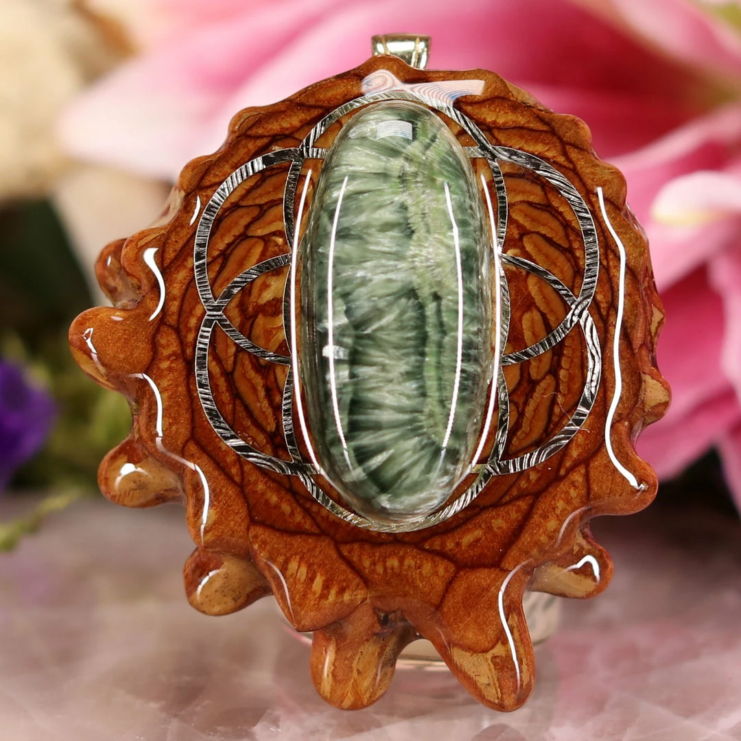 TEP Seraphinite With Silver Seed Of Life 3 TEP Seraphinite With Silver Seed Of Life