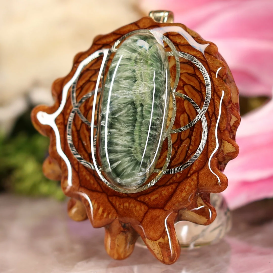 TEP Seraphinite With Silver Seed Of Life 4 TEP Seraphinite With Silver Seed Of Life