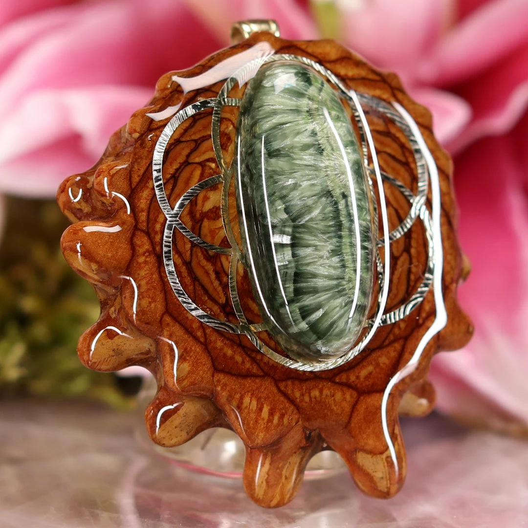 TEP Seraphinite With Silver Seed Of Life 5 TEP Seraphinite With Silver Seed Of Life