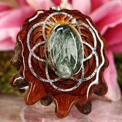 TEP Pendants Seraphinite With Silver Seed Of Life