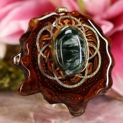 TEP Pendants Seraphinite With Gold Seed Of Life