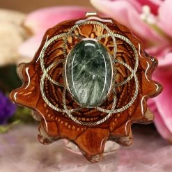 TEP Seraphinite With Gold Seed Of Life Pendants