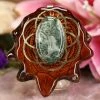 TEP Pendants Seraphinite With Gold Seed Of Life 2 TEP Pendants Seraphinite With Gold Seed Of Life