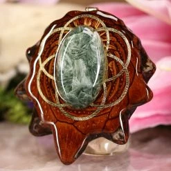 TEP Pendants Seraphinite With Gold Seed Of Life