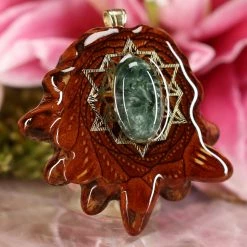 TEP Pendants Seraphinite With Gold 64 Star Tetrahedron