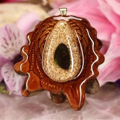 TEP Pendants Orgonite With Ammolite And Back Om