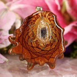 TEP Orgonite With Blue Kyanite With Gold Merkaba And Back Om