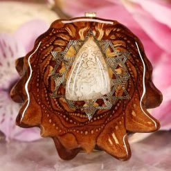 TEP Pendants Crazy Lace Agate With Gold 64 Star Tetrahedron
