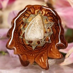 TEP Pendants Crazy Lace Agate With Gold 64 Star Tetrahedron
