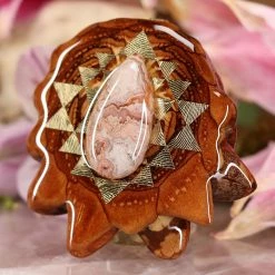 TEP Crazy Lace Agate With Gold Sri Yantra