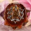 TEP Pendants Mexican Fire Agate With Silver 64 Star Tetrahedron