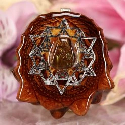 TEP Pendants Mexican Fire Agate With Silver 64 Star Tetrahedron