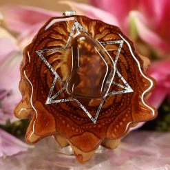 TEP Pendants Mexican Fire Agate With Silver Merkaba