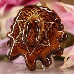 TEP Mexican Fire Agate With Gold Merkaba