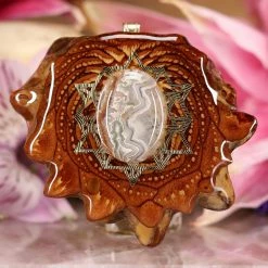 TEP Crazy Lace Agate With Gold 64 Star Tetrahedron Pendants