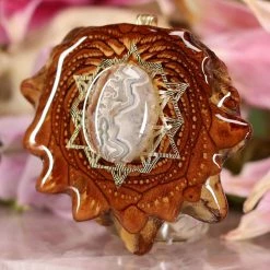 TEP Crazy Lace Agate With Gold 64 Star Tetrahedron Pendants